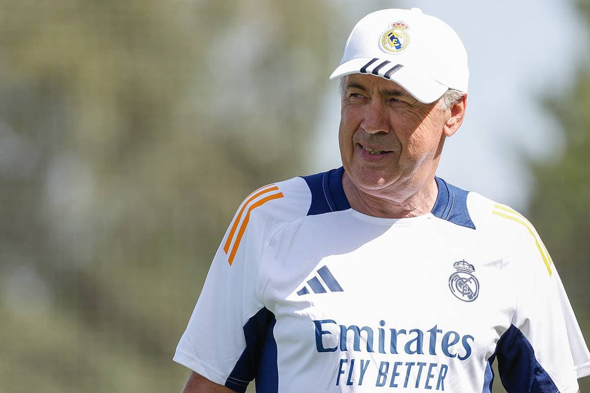 Ancelotti à l'entraînement du Real Madrid.