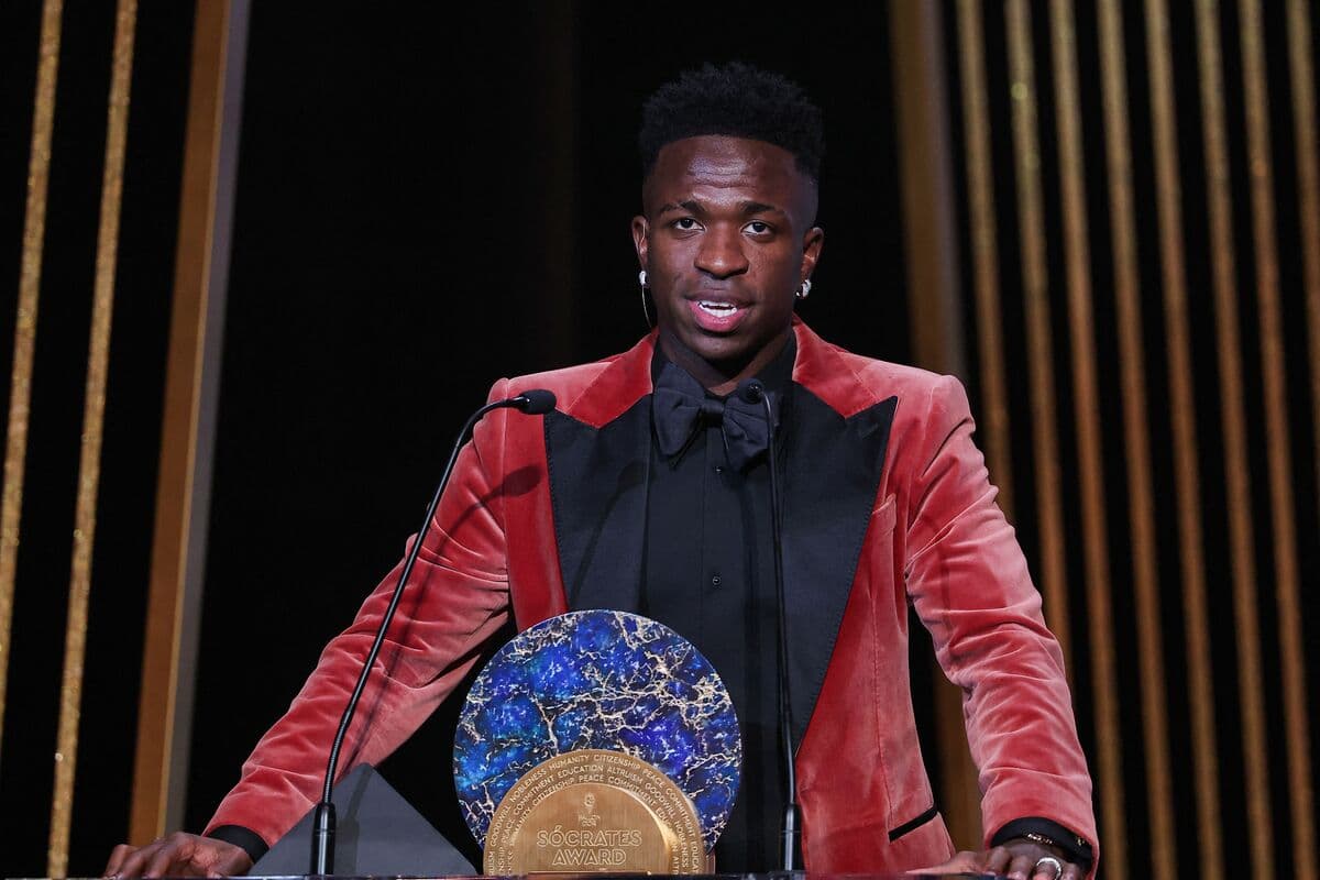 Vinicius Jr. lors de la dernière cérémonie du Ballon d'or (Getty Images).