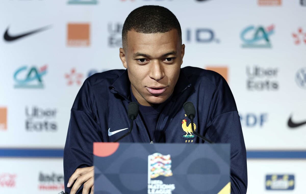 France's forward #10 Kylian Mbappé gives a press conference at the Parc des Princes stadium in Paris, on September 5, 2024 on the eve of he UEFA Nations League football match between France and Italy. (Photo by FRANCK FIFE / AFP) (Photo by FRANCK FIFE/AFP via Getty Images)