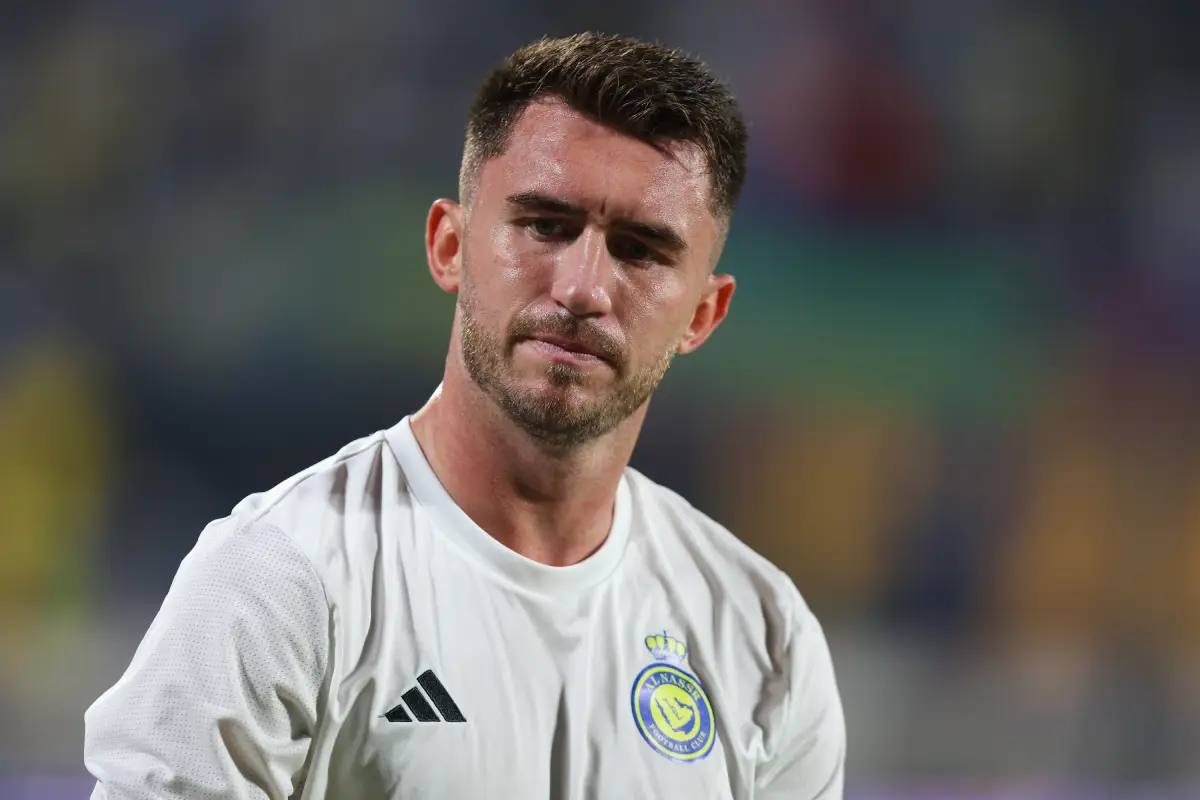 ABHA, SAUDI ARABIA - AUGUST 17: Aymeric Laporte of Al Nassr looks on prior the Saudi Super Cup Final match between Al Nassr and Al Hilal at Prince Sultan bin Abdul Aziz Stadium on August 17, 2024 in Abha, Saudi Arabia. (Photo by Yasser Bakhsh/Getty Images)
