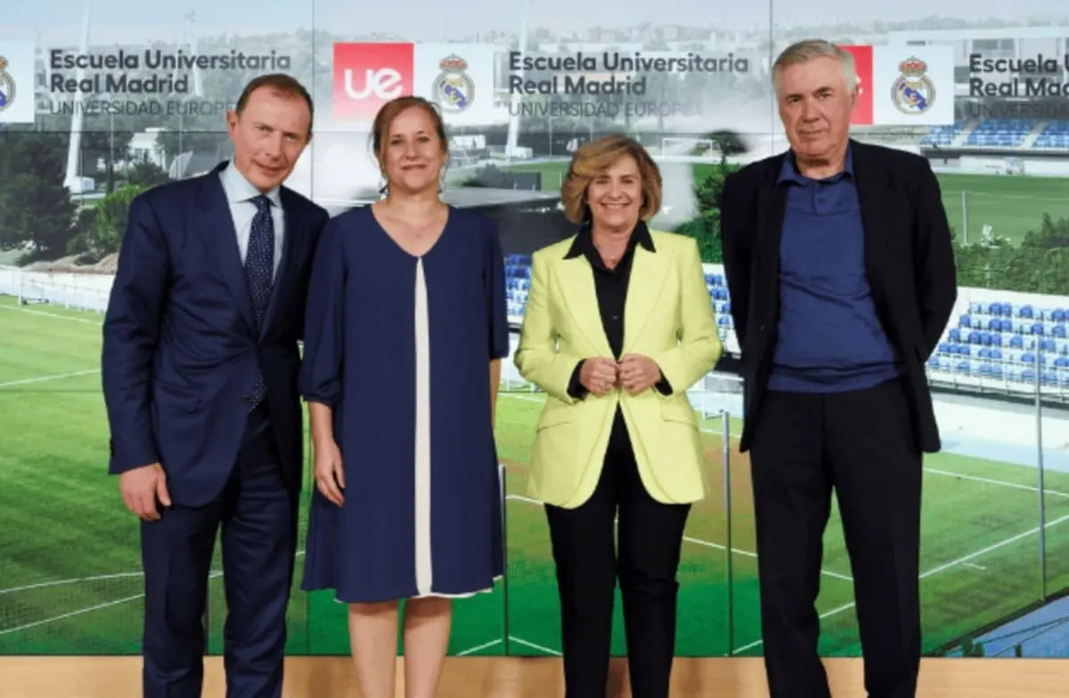 Ancelotti, Butragueño et Elena Gazapo, Rectrice de l