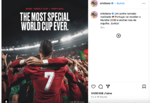 Cristiano Ronaldo sur Instagram