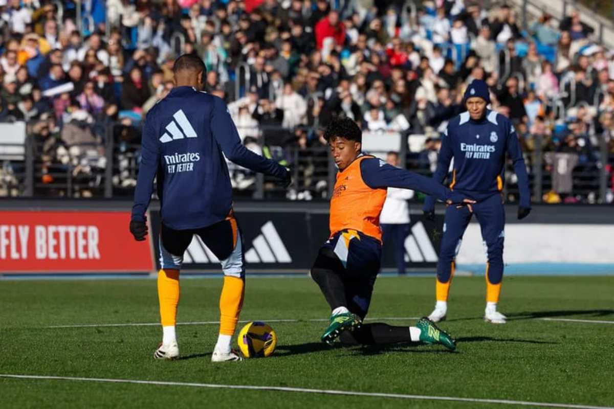 Endrick lors du dernier entraînement de l'année (Real Madrid)