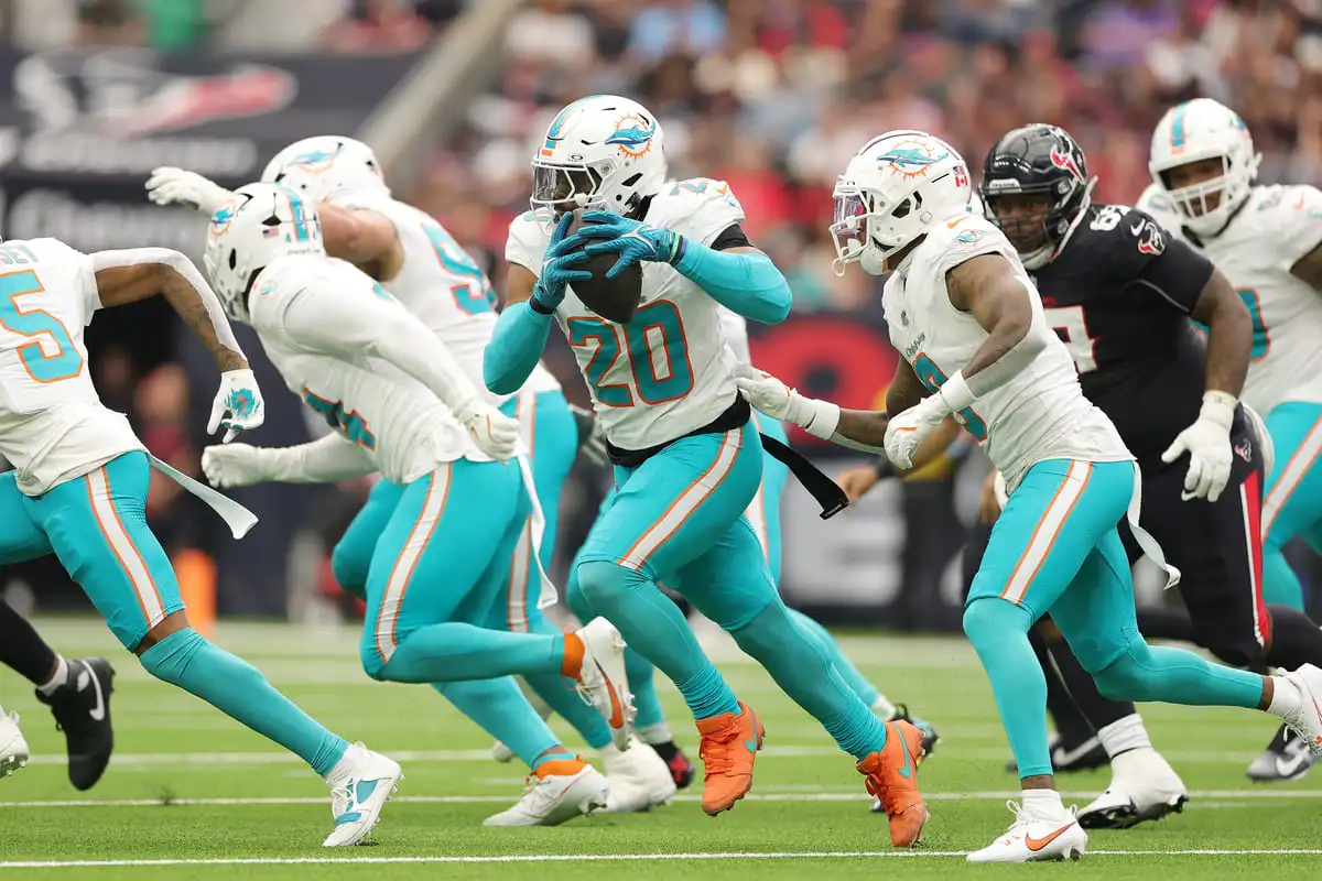 Les Miami Dolphins disputeront une rencontre au Santiago Bernabéu face à une équipe de NFL (Photo by Alex Slitz/Getty Images)