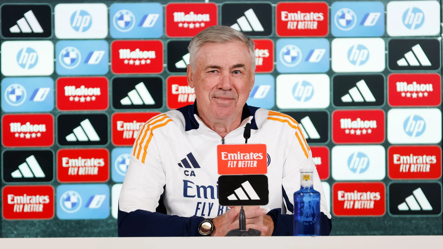 Carlo Ancelotti en conférence de presse. (realmadrid.com)