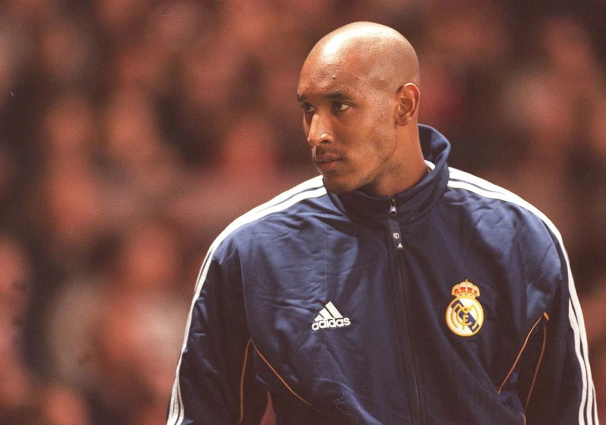 MANCHESTER, UNITED KINGDOM - APRIL 19: CHAMPIONS LEAGUE 99/00, Manchester/ENG; MANCHESTER UNITED - REAL MADRID 2:3; Nicolas ANELKA/MADRID (Photo by Andreas Rentz/Bongarts/Getty Images)