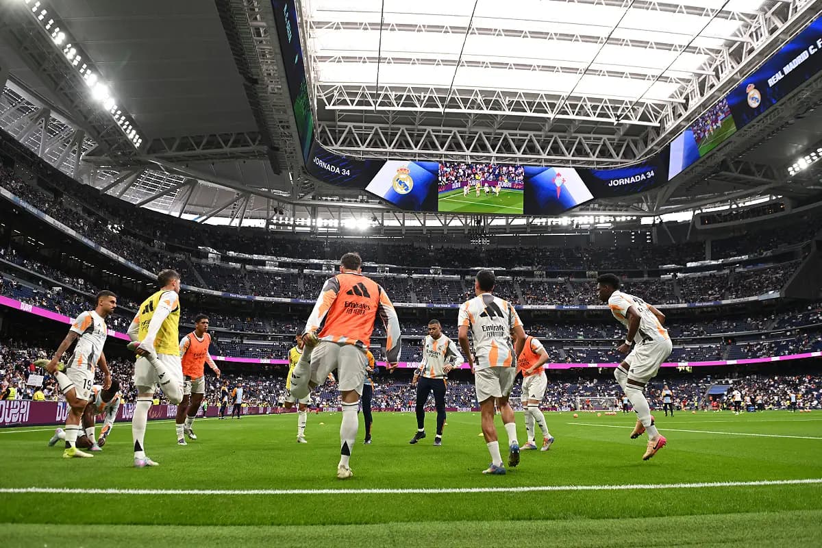 Le Real Madrid avant le match face au Celta de Vigo (Photo by Denis Doyle/Getty Images).