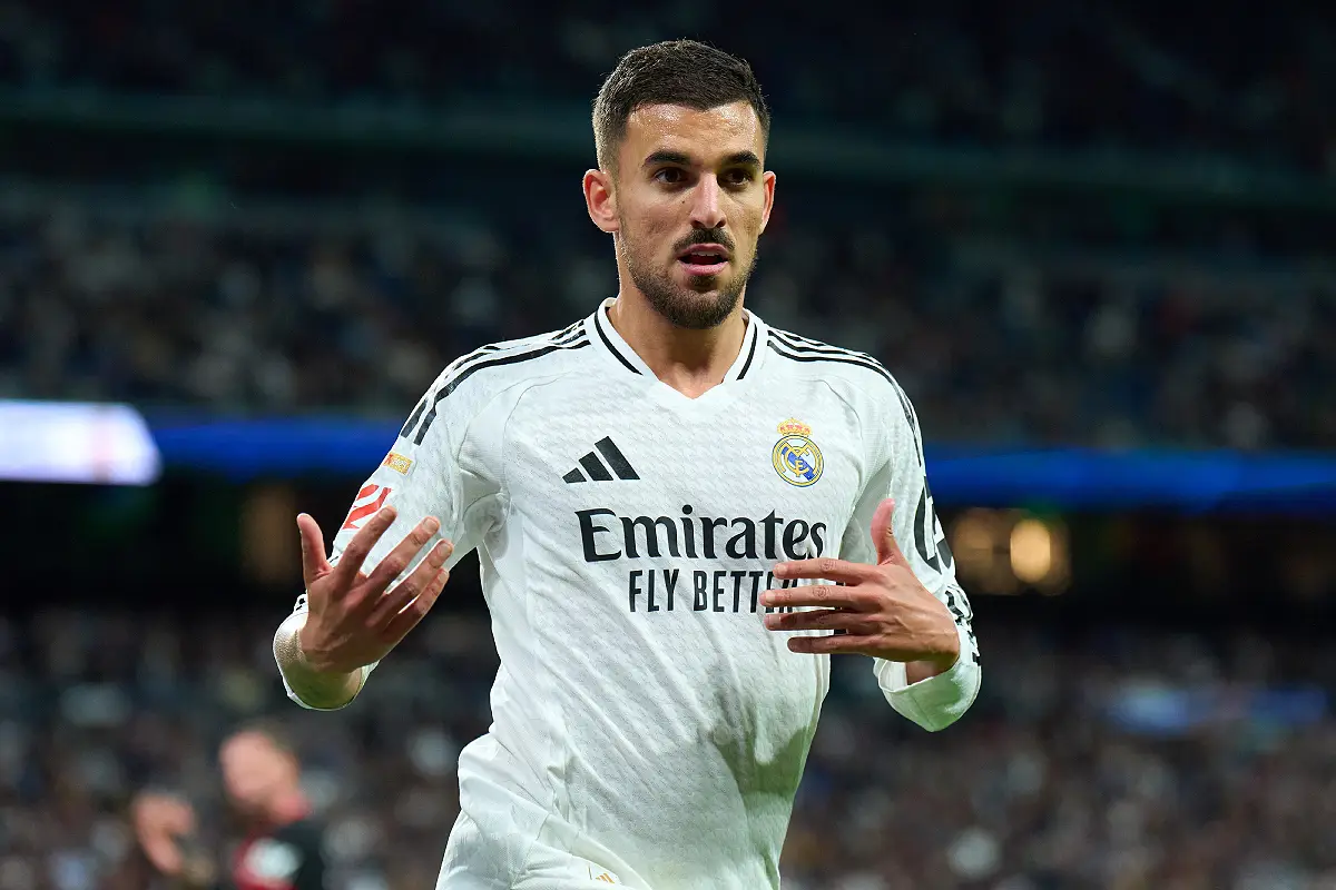 MADRID, SPAIN - MAY 14: Dani Ceballos of Real Madrid looks on during the LaLiga match between Real Madrid CF and RCD Mallorca at Estadio Santiago Bernabeu on May 14, 2025 in Madrid, Spain. (Photo by Angel Martinez/Getty Images)