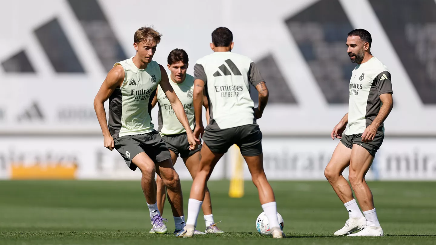 Les joueurs du Real Madrid à l'entraînement avant d'affronter l'Espanyol (realmadrid.com)