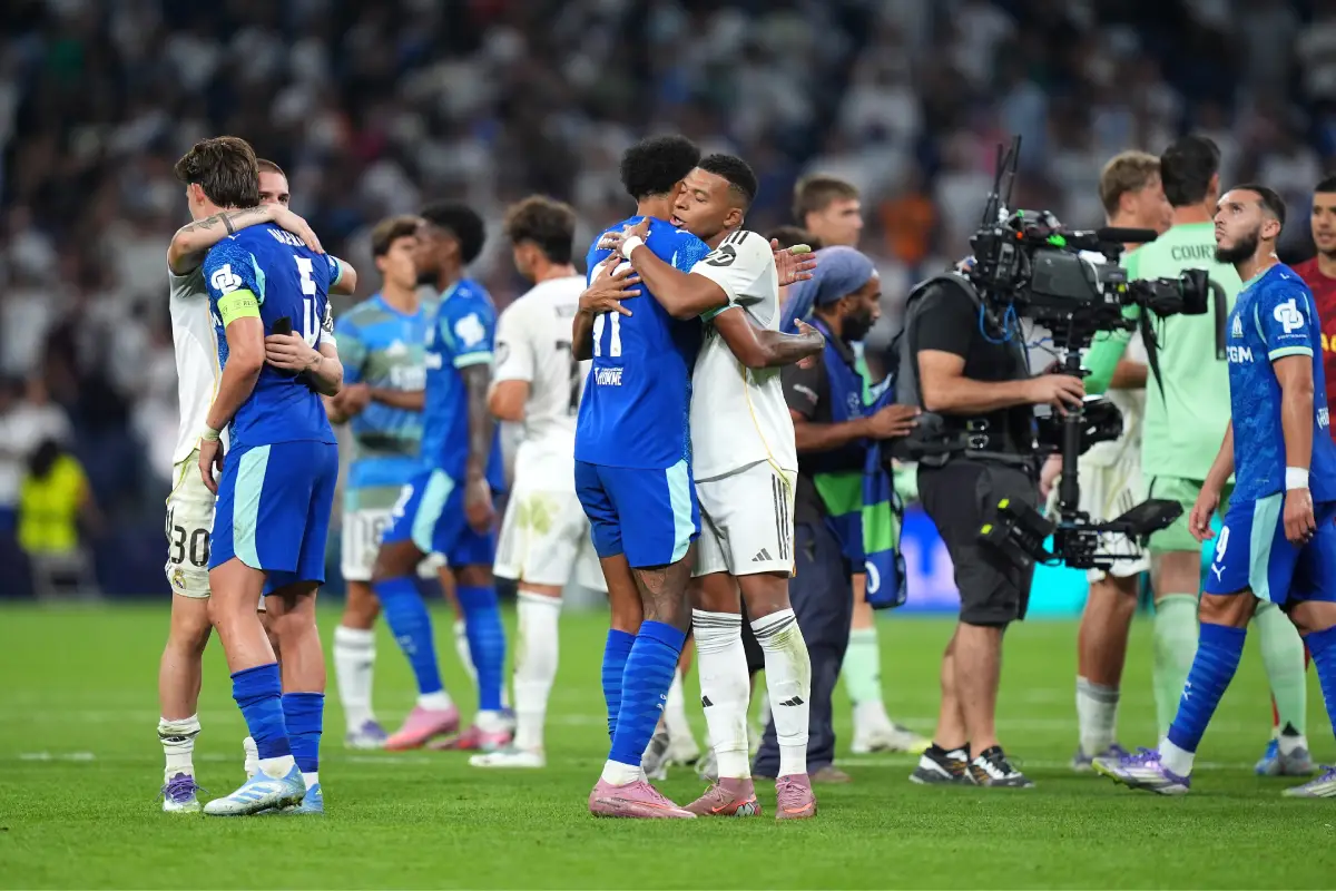 Le Real Madrid et l'OM à l'issue de la rencontre mardi soir (Photo by Angel Martinez/Getty Images).