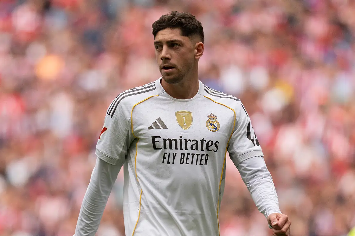 Fede Valverde pendant la rencontre Atletico de Madrid-Real Madrid (Brahim Kane)