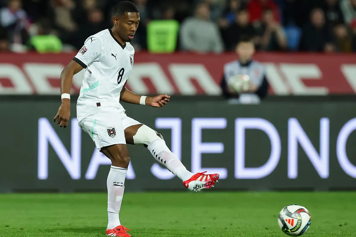 David Alaba avec sa sélection en mars 2025 (Photo by Srdjan Stevanovic/Getty Images).