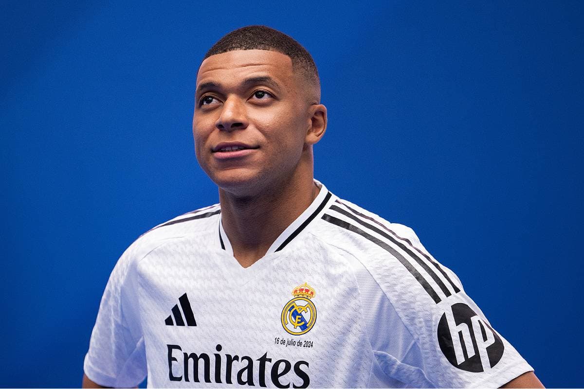Kylian Mbappé lors de sa présentation le mois dernier.