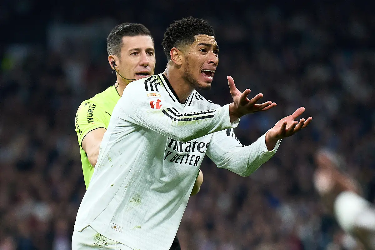Le Real Madrid et Bellingham n'y arrivent pas dans les grands matches cette saison (Photo by Angel Martinez/Getty Images).