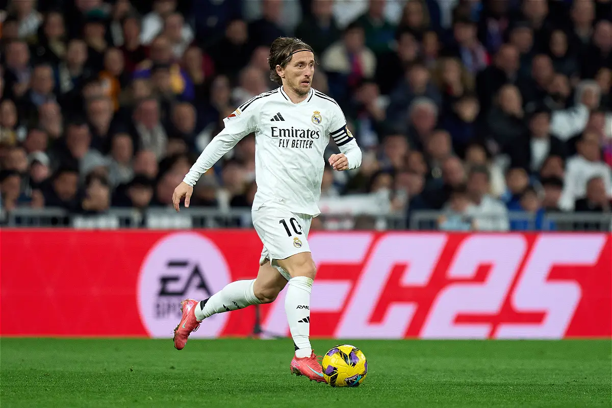 Luka Modric dans le derbi (Photo by Angel Martinez/Getty Images).