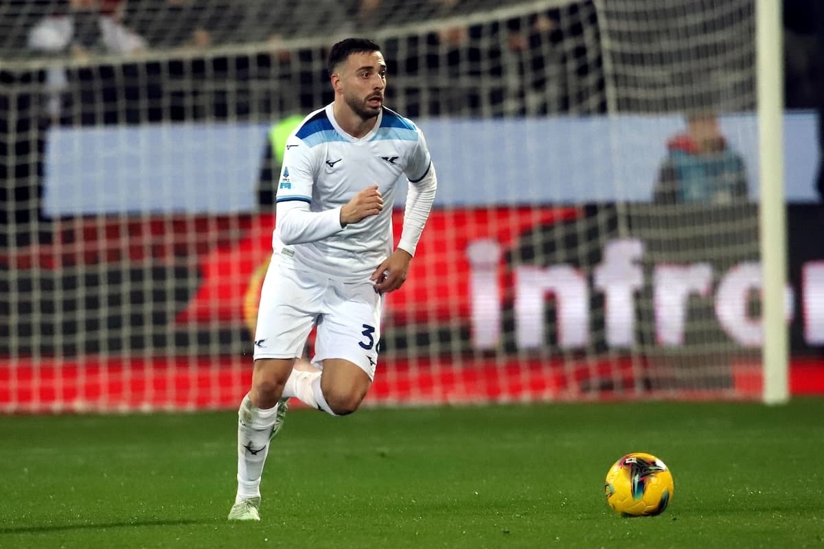 CAGLIARI, ITALY - FEBRUARY 03: Mario Gila of Lazio in action during the Serie A match between Cagliari and SS Lazio at Sardegna Arena on February 03, 2025 in Cagliari, Italy. (Photo by Enrico Locci/Getty Images)