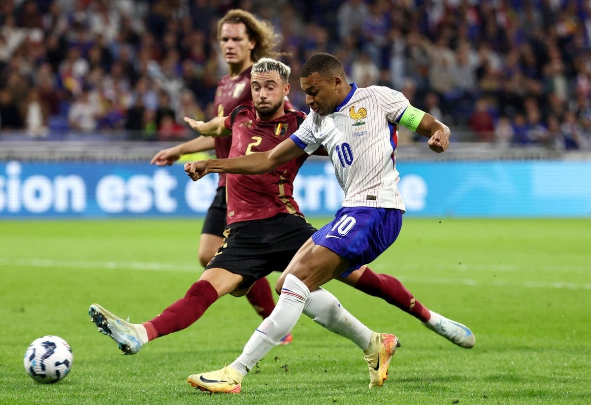 Kylian Mbappé face à la Belgique en Ligue des nations (Getty Images)