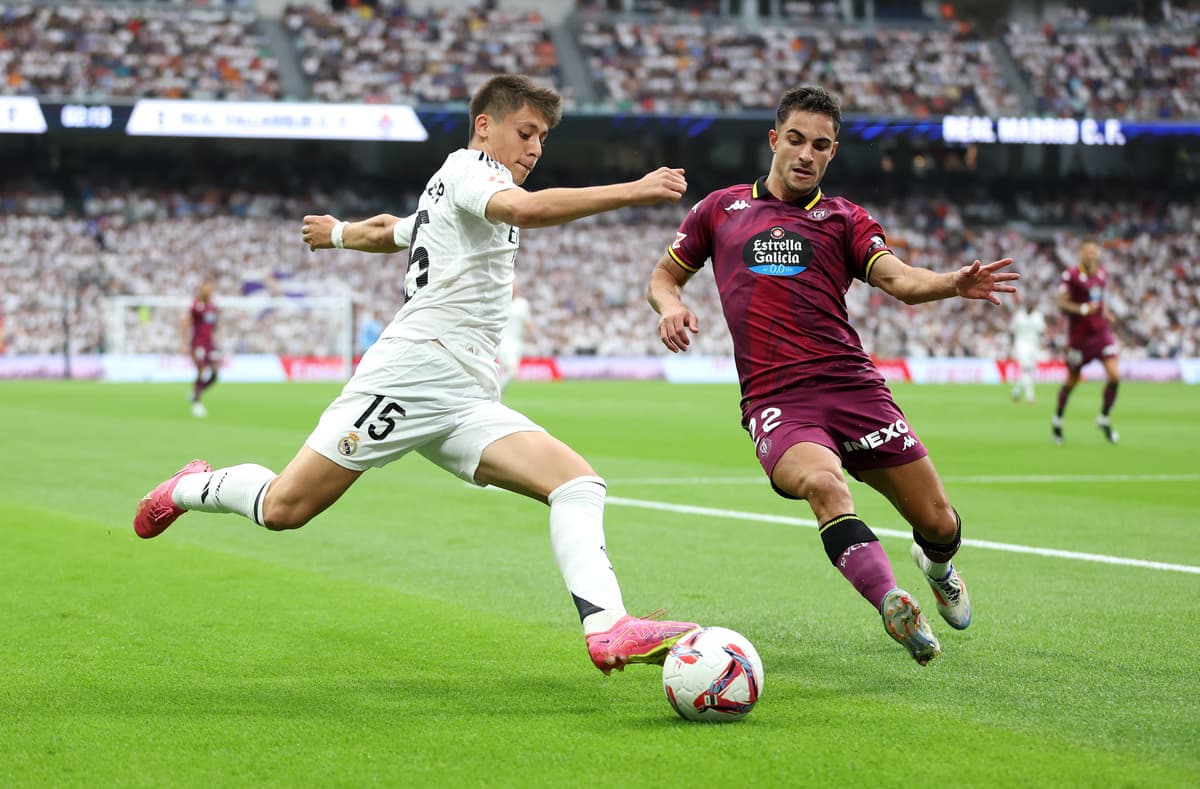 Arda Güler lors de sa première titularisation de la saison face au Real Valladolid (Getty Images)