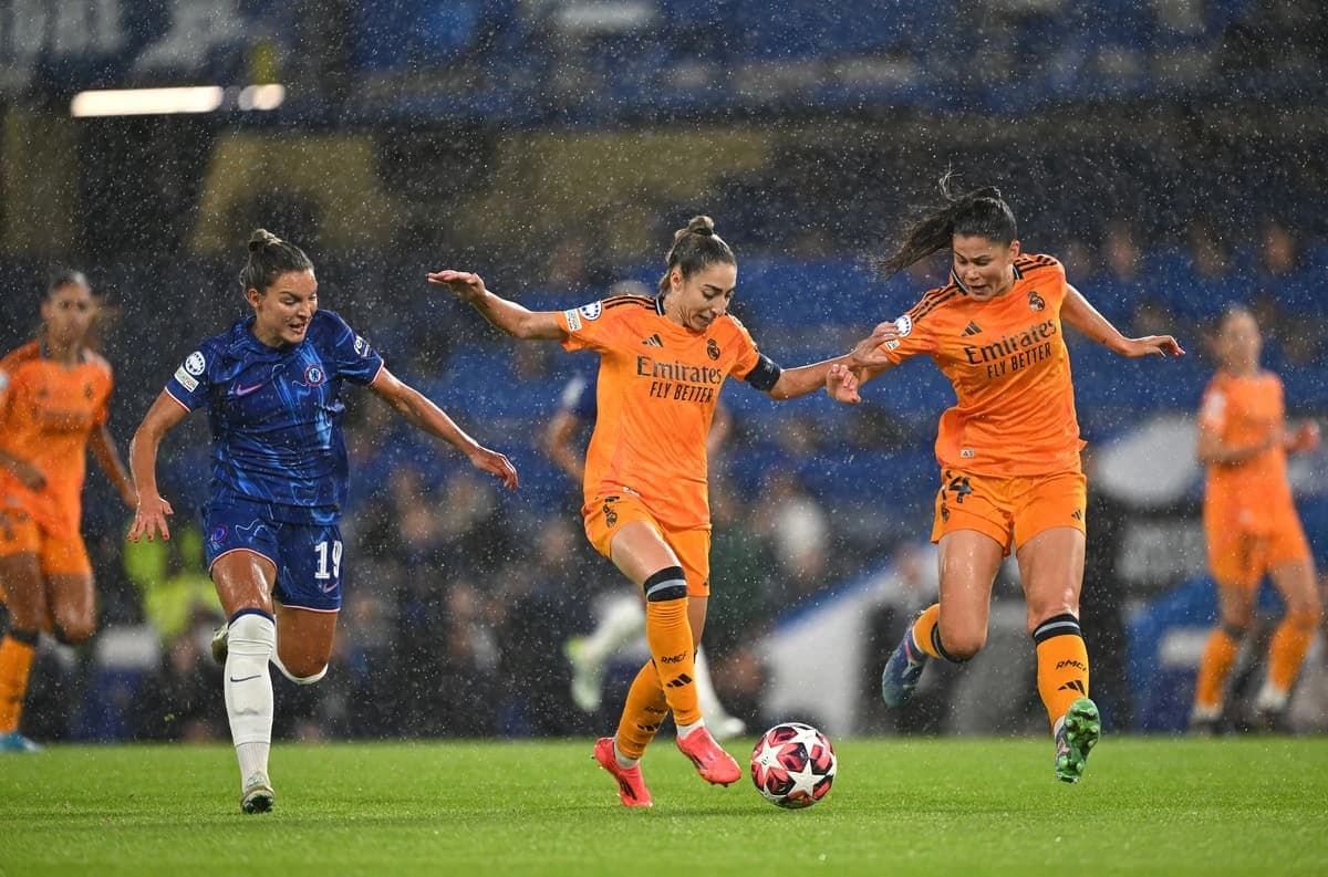 Le Real Madrid féminin face à Chelsea en Ligue des champions en octobre dernier (Photo by Mike Hewitt/Getty Images)