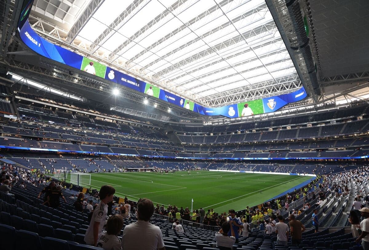 MADRID, SPAIN - AUGUST 19: A general view prior to the LaLiga EA Sports match between Real Madrid CF and CA Osasuna at Estadio Santiago Bernabeu on August 19, 2025 in Madrid, Spain. (Photo by Florencia Tan Jun/Getty Images)