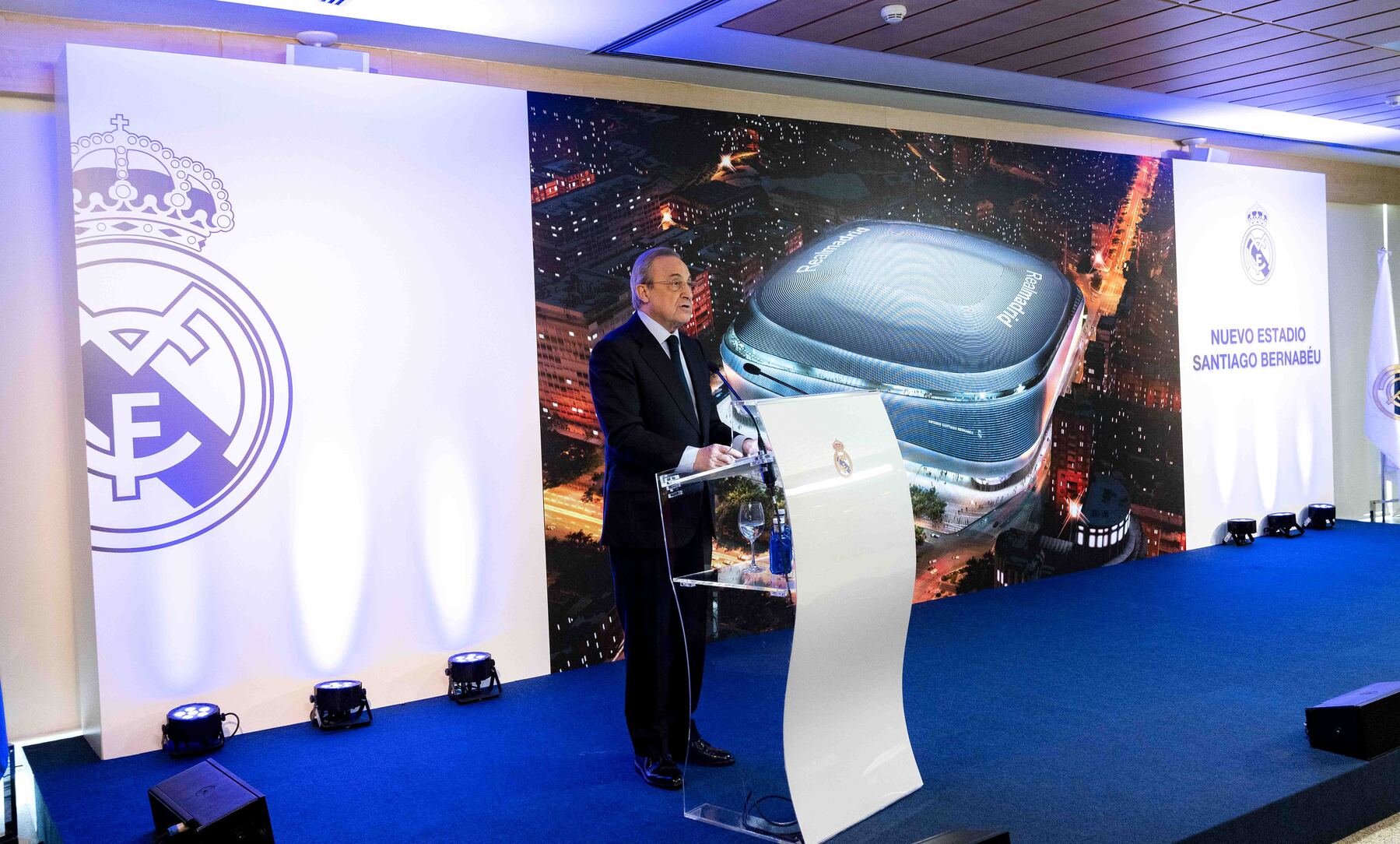 Florentino Pérez durant la présentation du Nouveau Santiago Bernabéu (Iconsport)