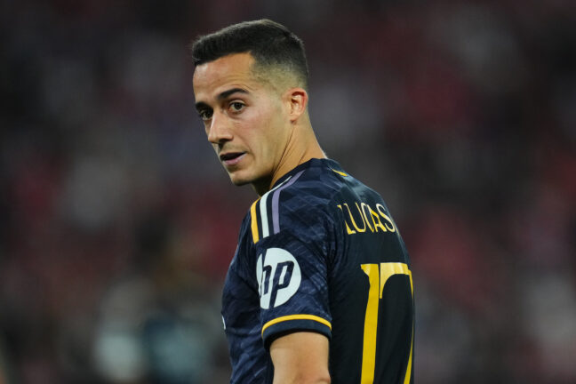 Lucas Vazquez of Real Madrid during the UEFA Champions League match, Semi-finals, first leg, between Bayern Munchen and Real Madrid played at Allianz Stadium on April 30, 2024 in Munich, Germany. (Photo by Bagu Blanco / Pressinphoto / Icon Sport) - Photo by Icon Sport