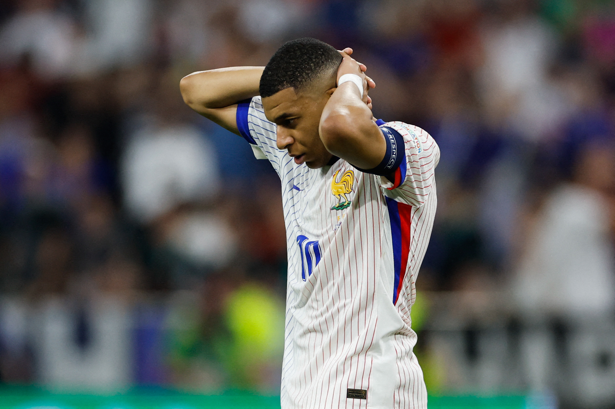 Kylian Mbappé après la défaite face à l'Espagne