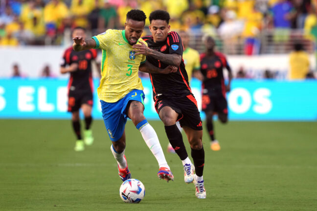 Militão face à la Colombie en quart de la Copa América