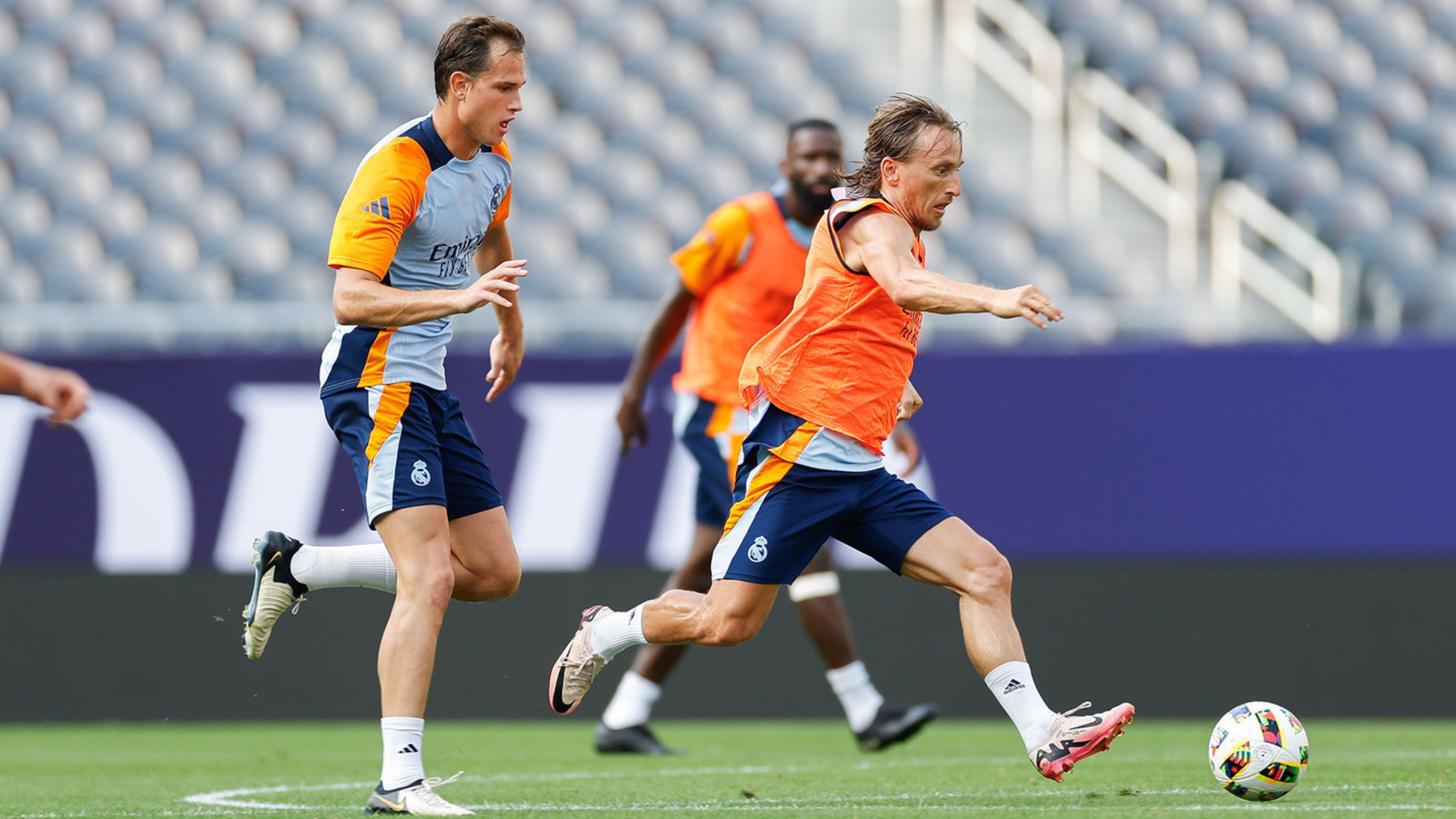 Le Real Madrid à l'entraînement lors de la première étape de leur tournée américaine d'avant-saison.
