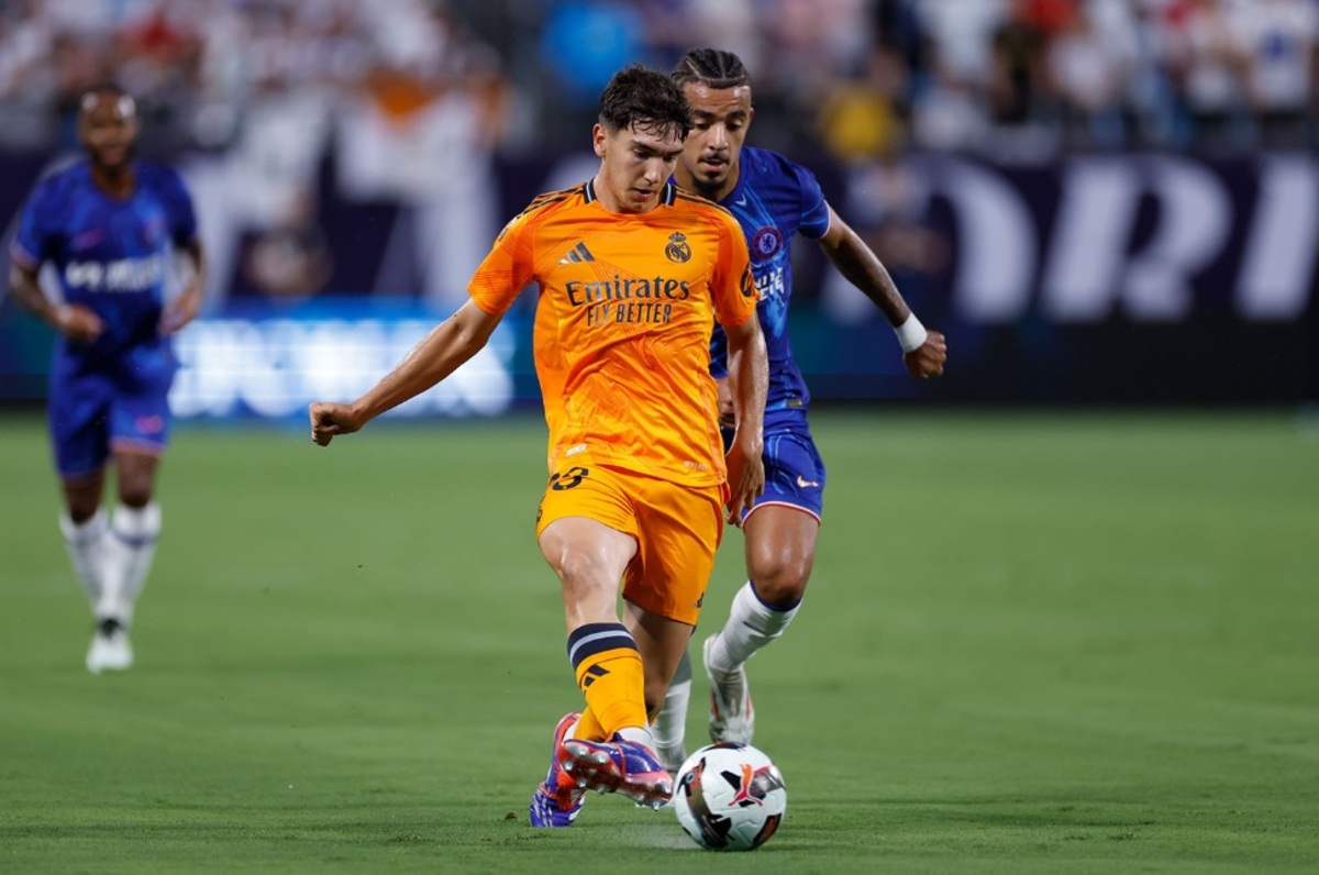Mario Martín, ici face à Chelsea en pré-saison, vient d'être prêté à Valladolid afin de s'aguerrir (realmadrid.com)