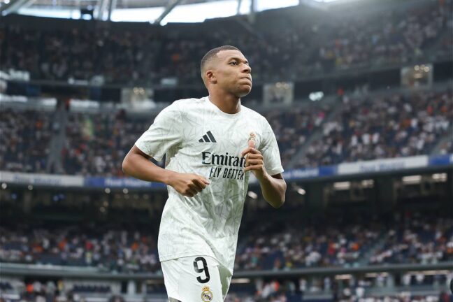 Kylian Mbappé lors du match du Real Madrid face à Valladolid (Florencia Tan Jun/Getty Images).