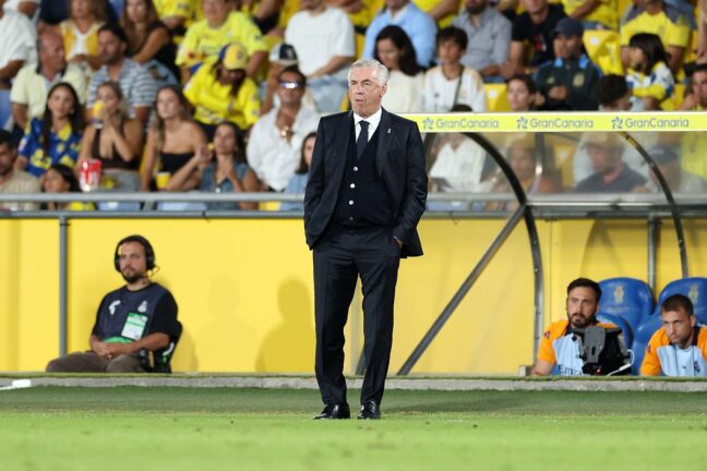 Ancelotti face à Las Palmas ce jeudi (Photo by Florencia Tan Jun/Getty Images).