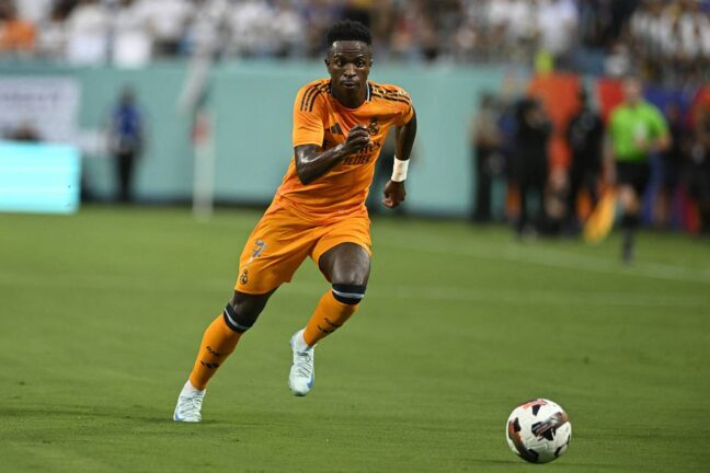 Vinícius Jr. face à Chelsea en amical.
