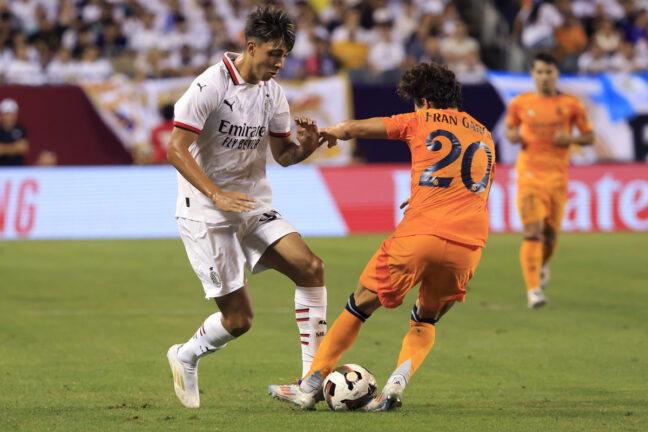 Fran Garcia lors de la rencontre amicale entre le Real Madrid et l'AC Milan (Getty Images)