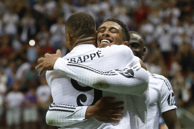 Mbappé et Bellingham après le second but du Real Madrid (Getty Images)