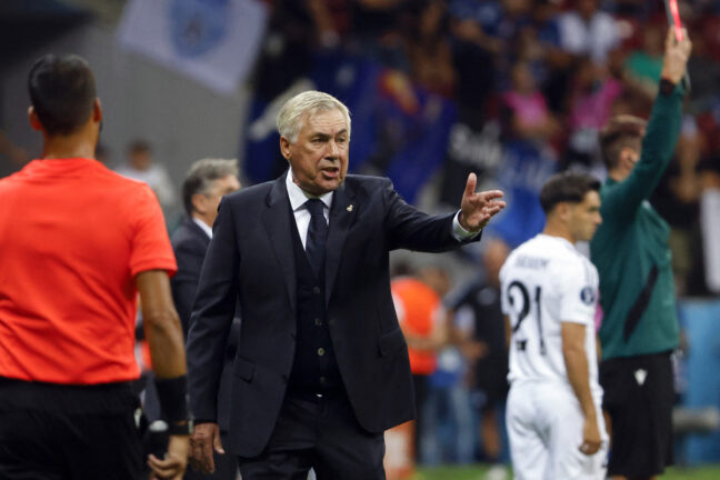 Carlo ANcelotti lors de la Supercoupe d'Europe (Getty Images)