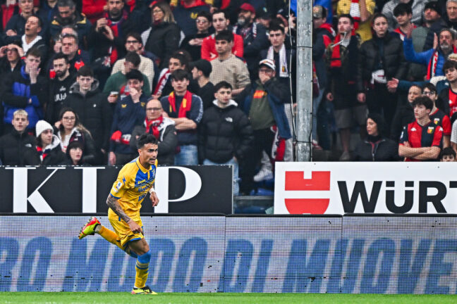 Reinier célébrant un but lors de son prêt à Frosinone (Getty Images)