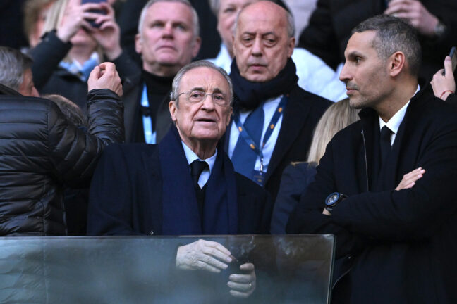 Florentino Pérez lors de Real Madrid-Manchester City en LDC (Getty Images)