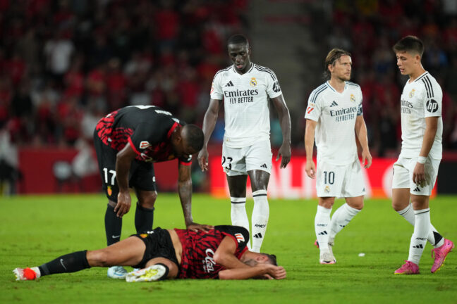 Ferland Mendy après son tacle lors du match face à Majorque (Getty Images)