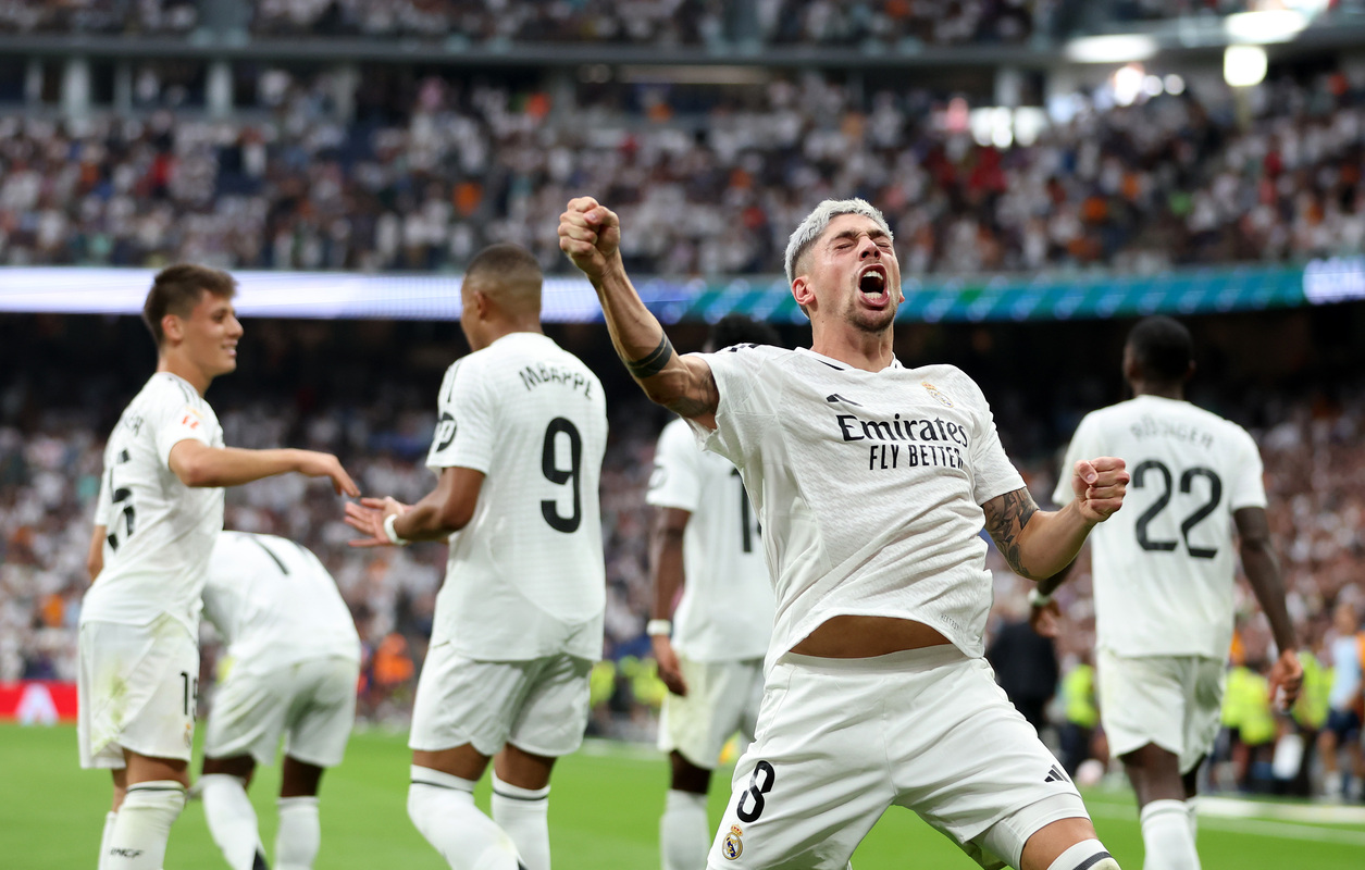 Federico Valverde célèbre le but du 1-0 pour le Real Madrid (Getty Images).