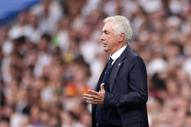 Carlo Ancelotti lors du match entre le Real Madrid et le Real Valladolid (Getty Images)