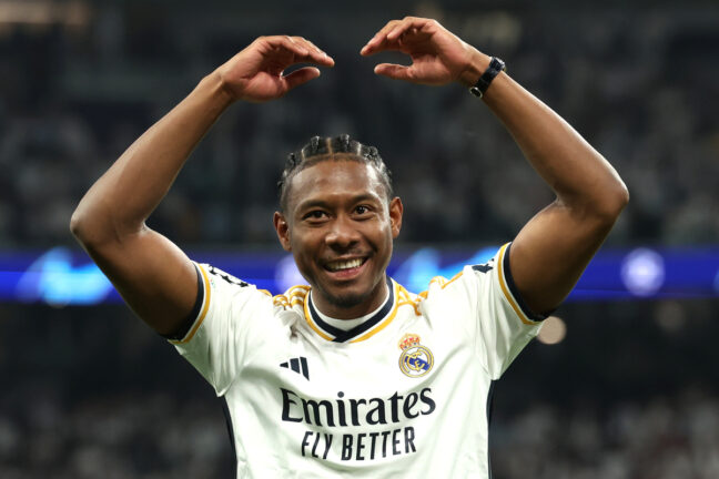 David Alaba après la qualification face au Bayern (Photo by Alexander Hassenstein/Getty Images)