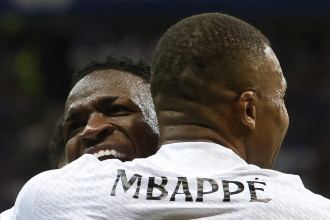 Avec Kylian Mbappé et Vinicius Jr, le Real Madrid est à la recherche de sa première victoire en Liga (Getty Images)