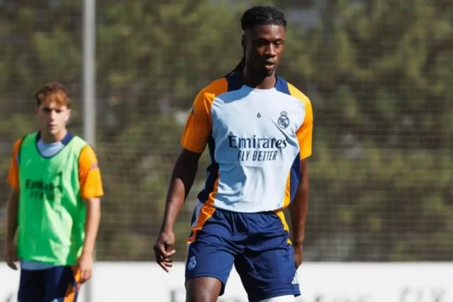Eduardo Camavinga à l'entraînement au Real Madrid (Real Madrid).