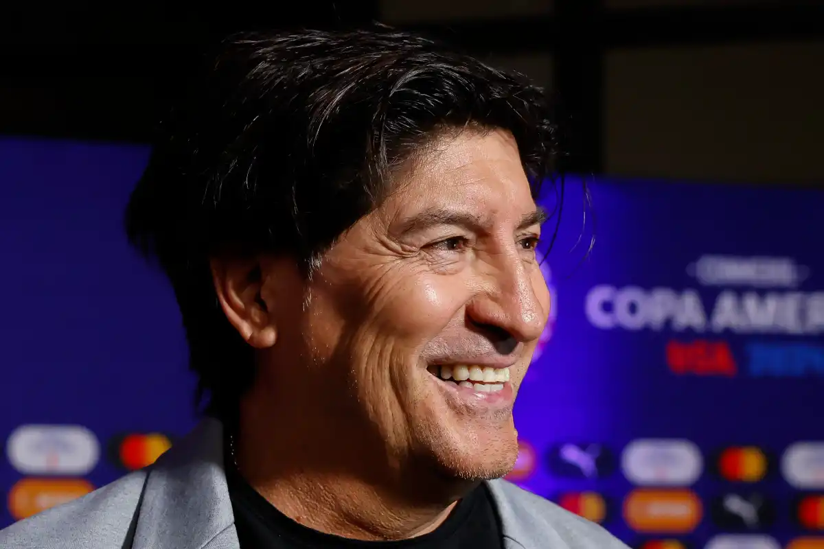 MIAMI, FLORIDA - DECEMBER 07: Chilean former player Ivan Zamorano smiles prior the official draw of CONMEBOL Copa America 2024 at James L. Knight Center on December 07, 2023 in Miami, Florida. (Photo by Eva Marie Uzcategui/Getty Images)