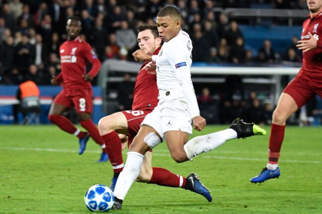 Kylian Mbappé au PSG contre Liverpool (Getty Images)