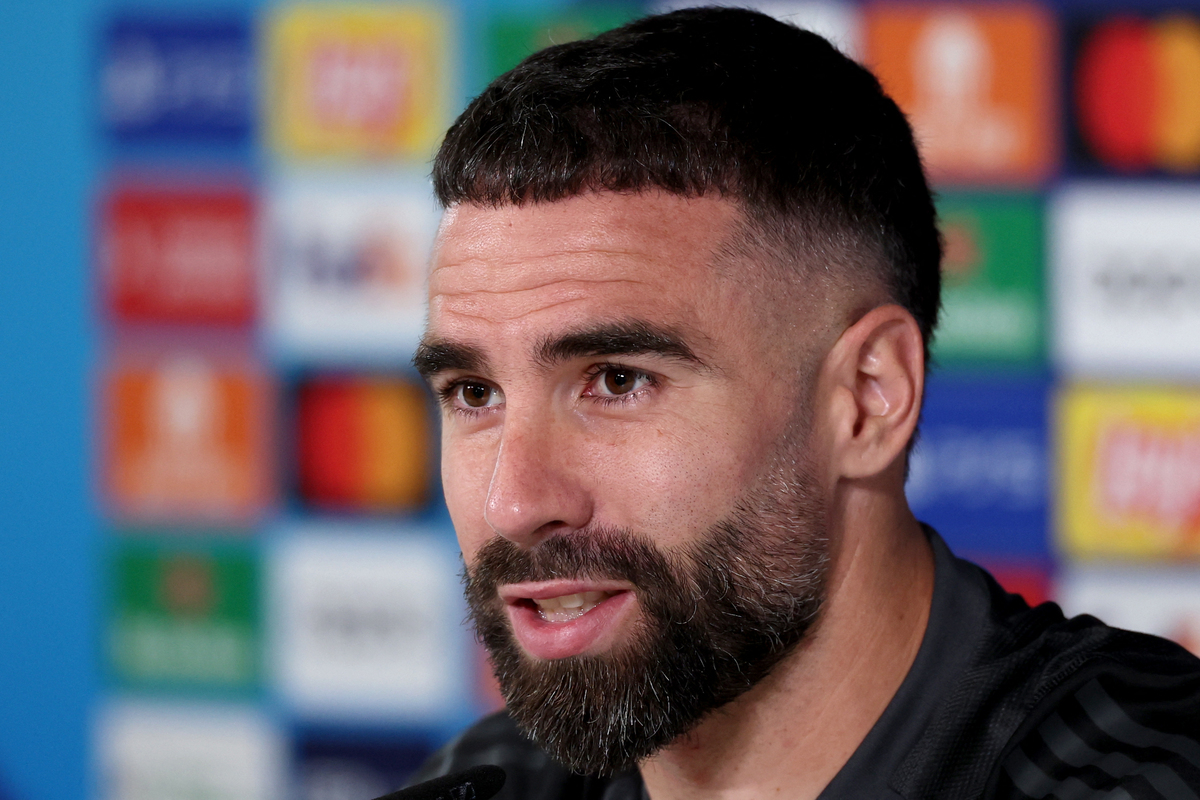 Dani Carvajal en conférence de presse (Getty Images).