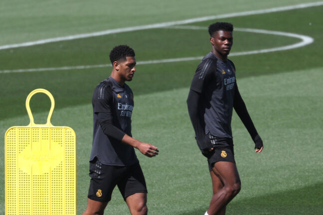 Jude Bellingham et Aurélien Tchouaméni à l'entraînement du Real Madrid (Getty Images)