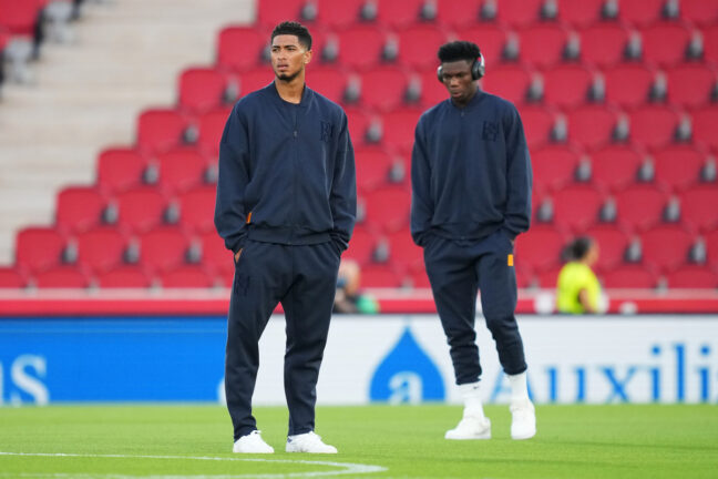 Bellingham et Tchouaméni avant RCD Majorque - Real Madrid (Getty Images).