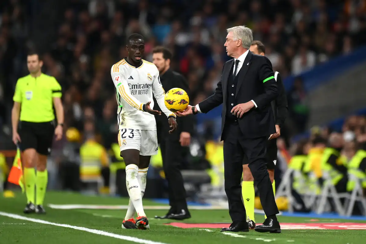 Ancelotti apprécie beaucoup Ferland Mendy et ne l'a jamais caché (Photo by Denis Doyle/Getty Images)